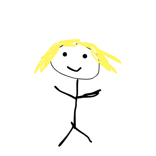 A stick figure of a women